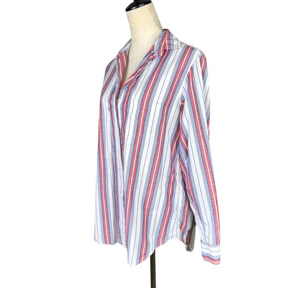 Grayson The Hero Red White Blue Stripe Long Sleeve Button Up Americana Shirt - Picture 7 of 16